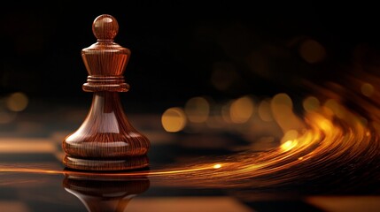 Close-up view of polished chess pieces on a board, highlighting strategy, elegance, and intellectual game symbolism