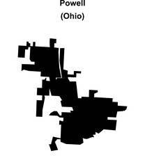Powell (Ohio) blank outline map