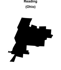 Reading (Ohio) blank outline map