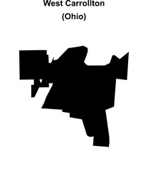 West Carrollton (Ohio) blank outline map