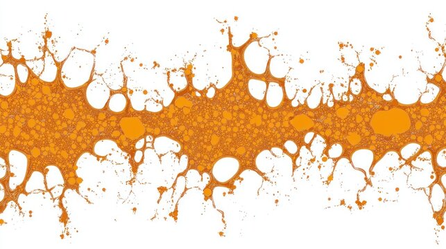 Abstract orange splatter paint texture background.