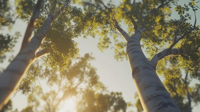Eucalyptus trees against the sky