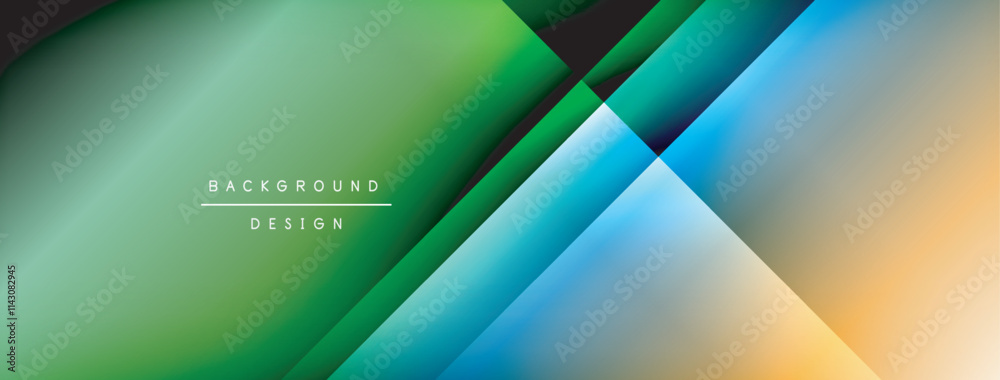 Poster Dynamic shadow lines with gradient colors geometric background