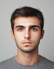 Fototapeta premium ID Photo for Passport : French young adult man 3