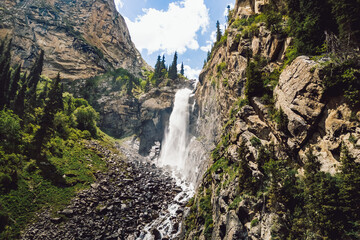 waterfall in the mountains