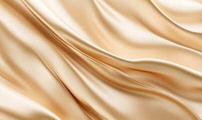 Obraz premium Silky smooth fabric texture, flowing waves, soft golden hues, elegant drapery, luxurious appearance, abstract background