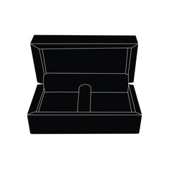 Elegant Black Jewelry Box with Lid Open
