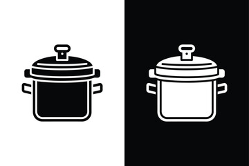 Pressure cooker icon vector on White Background ,Vector Art Illustration on white background.