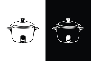 Pressure cooker icon vector on White Background ,Vector Art Illustration on white background.