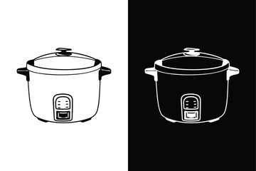 Pressure cooker icon vector on White Background ,Vector Art Illustration on white background.
