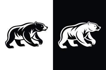 Bear running icon vector on White Background ,Vector Art Illustration on white background.