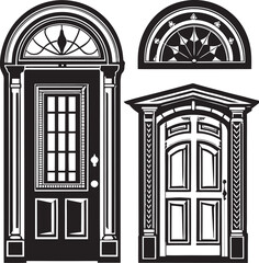 House windows silhouette vector art illustration file 