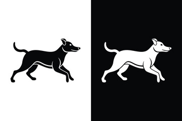Dog running icon vector on White Background ,Vector Art Illustration on white background.