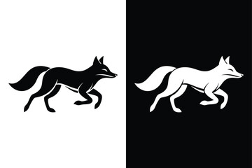 Fox running icon vector on White Background ,Vector Art Illustration on white background.