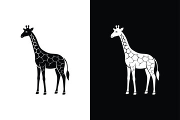 Naklejka premium Giraffe icon vector on White Background ,Vector Art Illustration on white background.