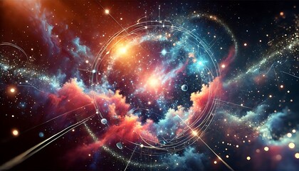 Illustrate wonder as celestial, starry visuals with expansive gradients and glowing edges, representing limitless curiosity and awe through Generative AI
