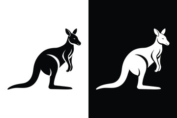 Kangaroo icon vector on White Background ,Vector Art Illustration on white background.