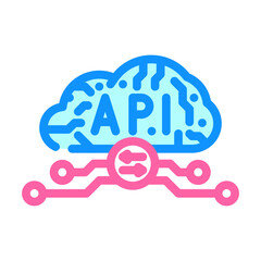 Fototapeta premium api connection cloud computing color icon vector. api connection cloud computing sign. isolated symbol illustration