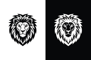 Lion head icon vector on White Background ,Vector Art Illustration on white background.
