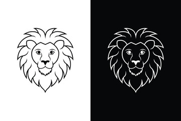 Lion head icon vector on White Background ,Vector Art Illustration on white background.