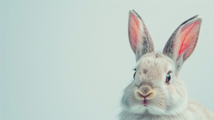 Obraz premium Close Up Portrait of a Bunny with Vibrant Ears