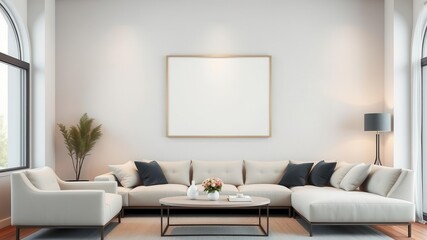 Modern living room wall art mockup featuring a minimalist and stylish design, home, minimalist