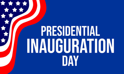 Naklejka premium US Presidential Inauguration Day on January 20. with the United States flag in the background