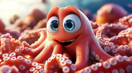 Colorful Underwater Marine Life in Tropical Coral Reef with Nudibranch and Octopus