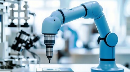 Robotic Arm with Precision Tooling in a Modern Laboratory Setting for Cutting-Edge Automation and Scientific Research Applications