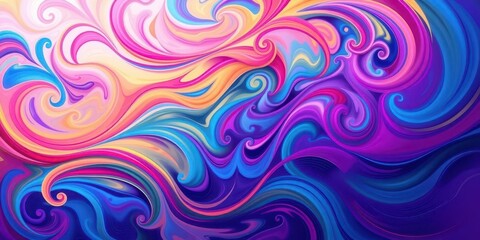Obraz premium Colorful swirls and curves creating a vibrant and dynamic abstract background, decorative, modern, unique