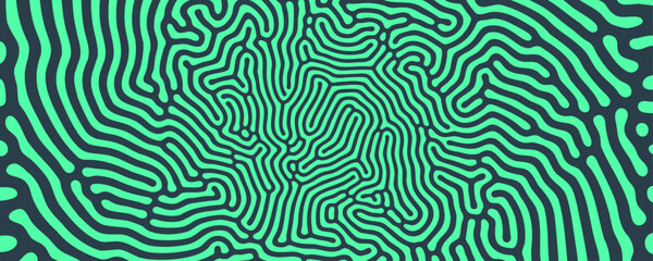 Obraz premium Excited Frantic Turquoise Structure Vector Ultra Wide Crazy Abstract Background. Bold Intricate Lines Acid Trip Concept Visual Abstraction Panoramic Wallpaper. Psychedelic Art Exotic Art Illustration