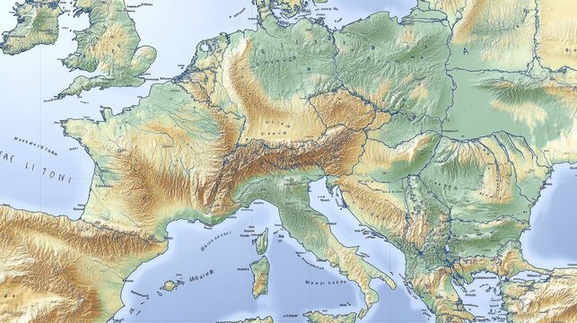 France map with surrounding countries shaded, illustrating geographical context in Europe