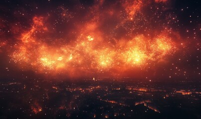 Fototapeta premium Fireworks light up the night sky over Washington, DC on the 4th of July. ealistic