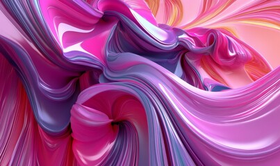 Obraz premium Abstract wallpaper created from Magenta 3D Undulating lines. Colorful with copy-space.