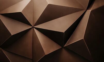 Angular intersecting prisms with gradient fills transitioning through mocha mousse shades.