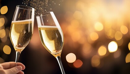 Celebrating with a toast of sparkling wine.