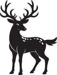 deer silhouette vector making it ideal for use in nature-inspired art, logos, or rustic decor.
