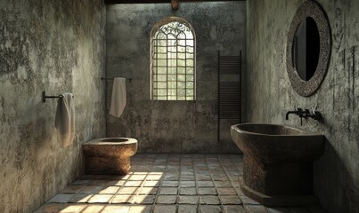 A small, simple tone ablution area.