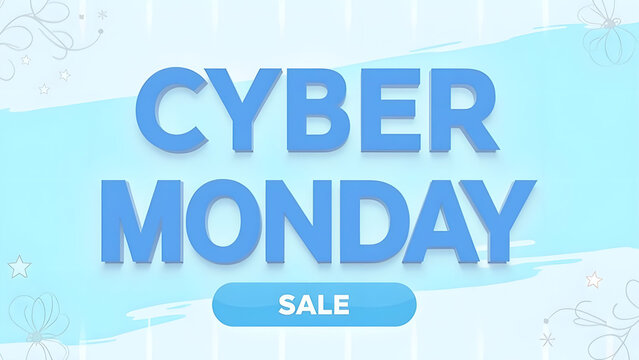Cyber Monday Sale Banner. Concept of online shopping, discount, and promotion.