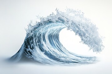 Crisp and dynamic ocean wave captured in motion, cool tones.