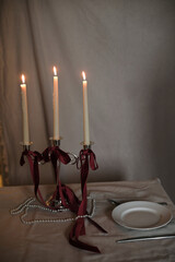 candlestick with candle