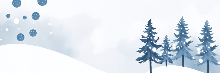 Obraz premium Seamless watercolor winter scene pattern with adorable and charming design features