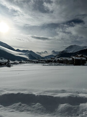 snow covered mountains