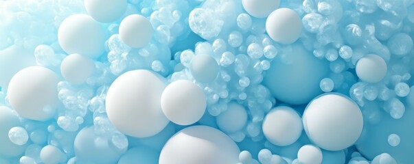 Baby Blue 3D Spheres form a Colorful abstract wallpaper. .