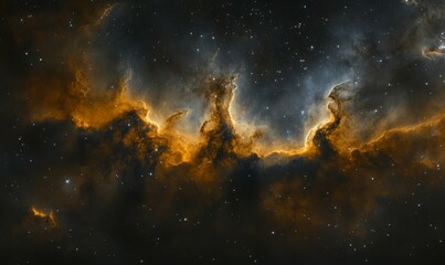 Obraz premium Cosmos Background with Colorful Nebula Clouds and Stars. Galaxy Astronomy image Showing an Interstellar Celestial View of Outer Space beyond the Milky Way.