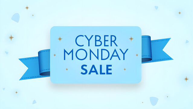Cyber Monday Sale Banner. Concept of online shopping, discount, and promotion.