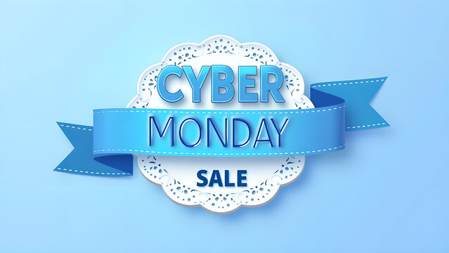 Cyber Monday Sale Banner. Concept of online shopping, discount, and promotion.