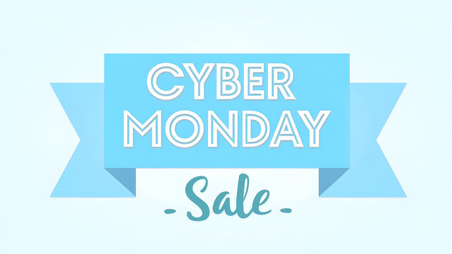 Cyber Monday Sale Banner. Concept of online shopping, discount, and promotion.