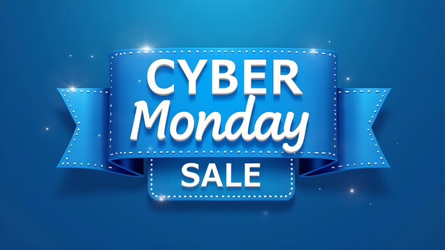 Cyber Monday Sale Banner. Concept of online shopping, discount, and promotion.