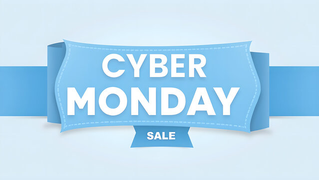 Cyber Monday Sale Banner. Concept of online shopping, discount, and promotion.